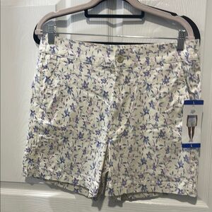 JACHS Girlfriend Cream and Purple Bermudas